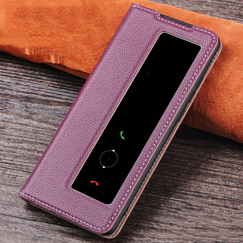 Coque Portefeuille Livre Cuir Etui Clapet L04 pour Huawei P30 Violet