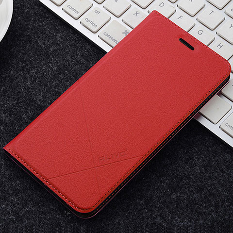 Coque Portefeuille Livre Cuir Etui Clapet L04 pour OnePlus 5T A5010 Rouge