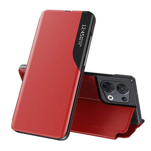 Coque Portefeuille Livre Cuir Etui Clapet L04 pour Oppo Reno8 Pro 5G Rouge