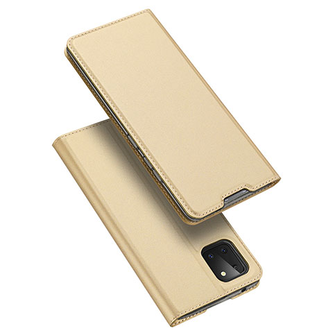 Coque Portefeuille Livre Cuir Etui Clapet L04 pour Samsung Galaxy A81 Or