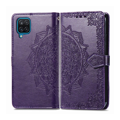 Coque Portefeuille Livre Cuir Etui Clapet L04 pour Samsung Galaxy M12 Violet