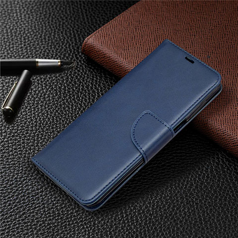 Coque Portefeuille Livre Cuir Etui Clapet L04 pour Xiaomi Redmi Note 9 Pro Bleu