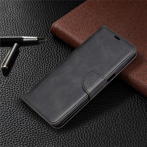 Coque Portefeuille Livre Cuir Etui Clapet L04 pour Xiaomi Redmi Note 9 Pro Noir