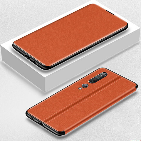 Coque Portefeuille Livre Cuir Etui Clapet L05 pour Xiaomi Mi 10 Orange