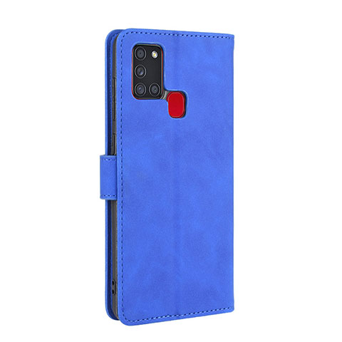 Coque Portefeuille Livre Cuir Etui Clapet L05Z pour Samsung Galaxy A21s Bleu