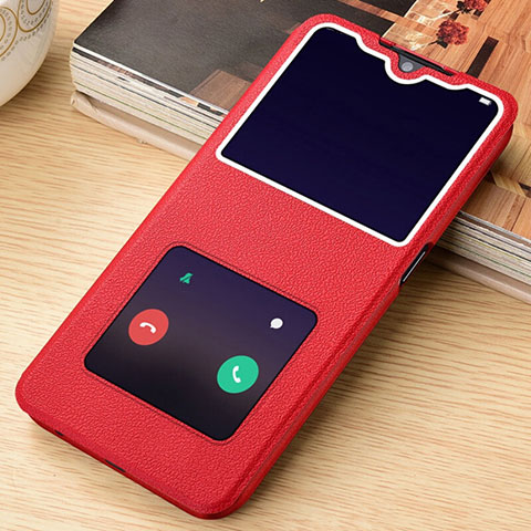 Coque Portefeuille Livre Cuir Etui Clapet L06 pour Oppo A11 Rouge