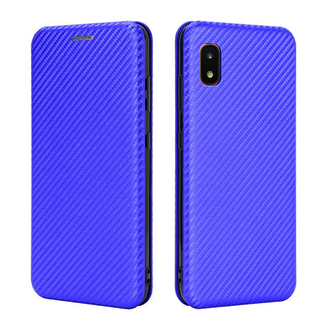 Coque Portefeuille Livre Cuir Etui Clapet L06Z pour Samsung Galaxy A21 SC-42A Bleu