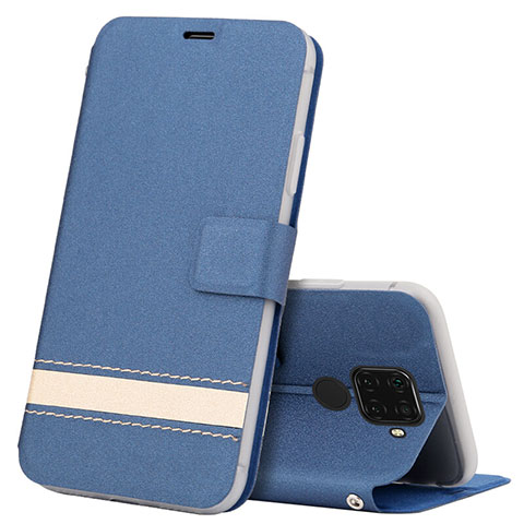 Coque Portefeuille Livre Cuir Etui Clapet L07 pour Huawei Nova 5i Pro Bleu