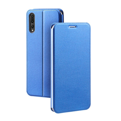 Coque Portefeuille Livre Cuir Etui Clapet L07 pour Huawei P20 Pro Bleu