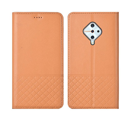 Coque Portefeuille Livre Cuir Etui Clapet L07 pour Vivo X50 Lite Orange