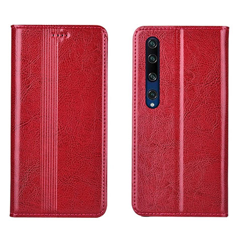 Coque Portefeuille Livre Cuir Etui Clapet L07 pour Xiaomi Mi 10 Rouge