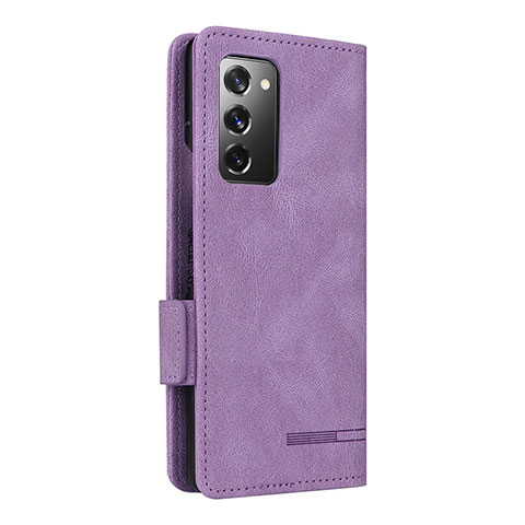 Coque Portefeuille Livre Cuir Etui Clapet L10Z pour Samsung Galaxy Z Fold2 5G Violet