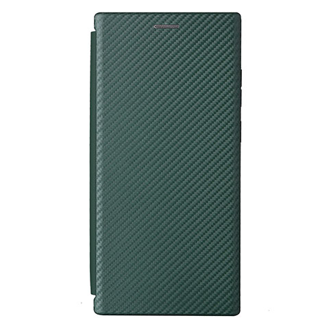 Coque Portefeuille Livre Cuir Etui Clapet L12Z pour Samsung Galaxy S21 Ultra 5G Vert