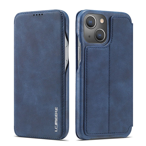 Coque Portefeuille Livre Cuir Etui Clapet LC1 pour Apple iPhone 14 Bleu
