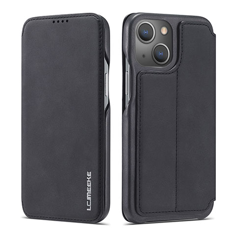 Coque Portefeuille Livre Cuir Etui Clapet LC1 pour Apple iPhone 14 Noir