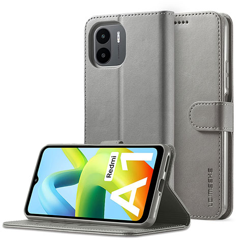 Coque Portefeuille Livre Cuir Etui Clapet LC2 pour Xiaomi Poco C51 Gris