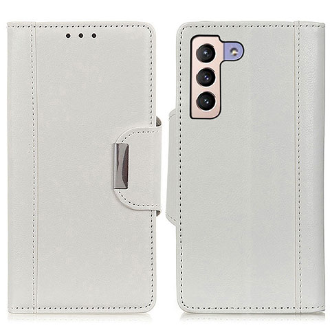 Coque Portefeuille Livre Cuir Etui Clapet M01L pour Samsung Galaxy S21 FE 5G Blanc