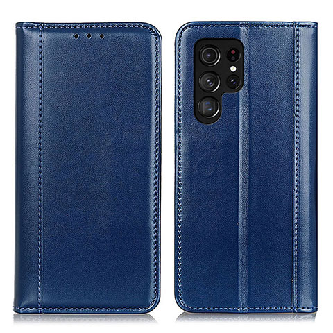 Coque Portefeuille Livre Cuir Etui Clapet M02L pour Samsung Galaxy S21 Ultra 5G Bleu
