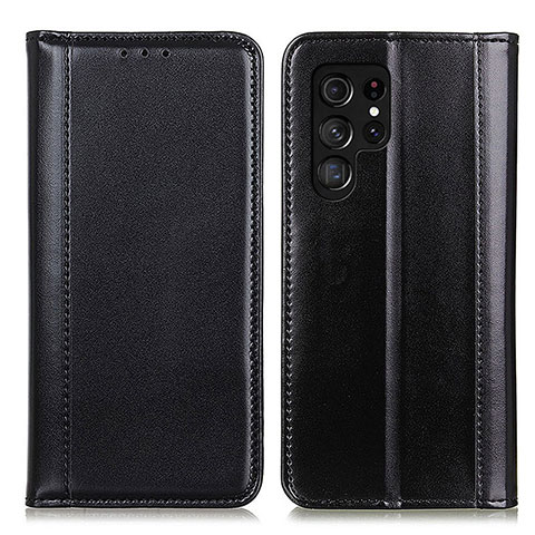 Coque Portefeuille Livre Cuir Etui Clapet M02L pour Samsung Galaxy S21 Ultra 5G Noir