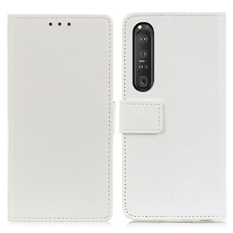 Coque Portefeuille Livre Cuir Etui Clapet M08L pour Sony Xperia 1 III Blanc
