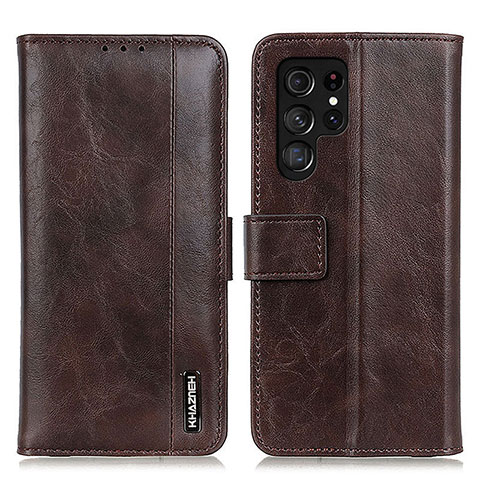 Coque Portefeuille Livre Cuir Etui Clapet M13L pour Samsung Galaxy S21 Ultra 5G Marron