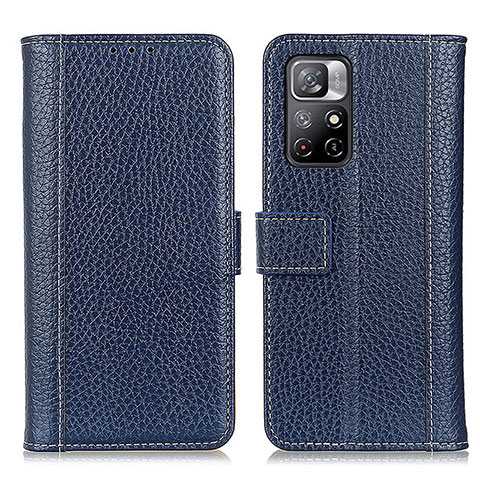 Coque Portefeuille Livre Cuir Etui Clapet M14L pour Xiaomi Poco M4 Pro 5G Bleu