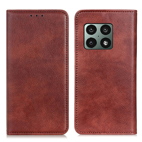 Coque Portefeuille Livre Cuir Etui Clapet N01P pour OnePlus 10 Pro 5G Marron