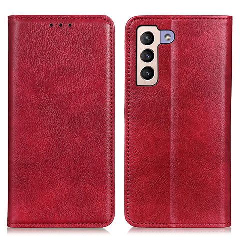 Coque Portefeuille Livre Cuir Etui Clapet N01P pour Samsung Galaxy S21 5G Rouge