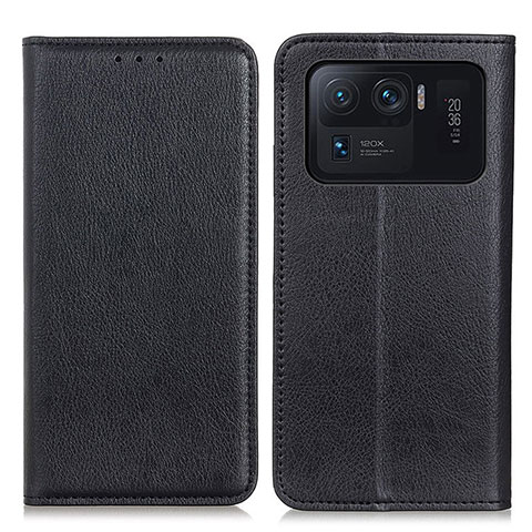 Coque Portefeuille Livre Cuir Etui Clapet N01P pour Xiaomi Mi 11 Ultra 5G Noir