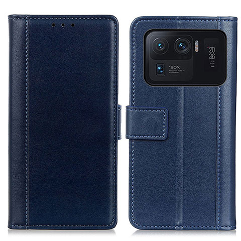 Coque Portefeuille Livre Cuir Etui Clapet N02P pour Xiaomi Mi 11 Ultra 5G Bleu