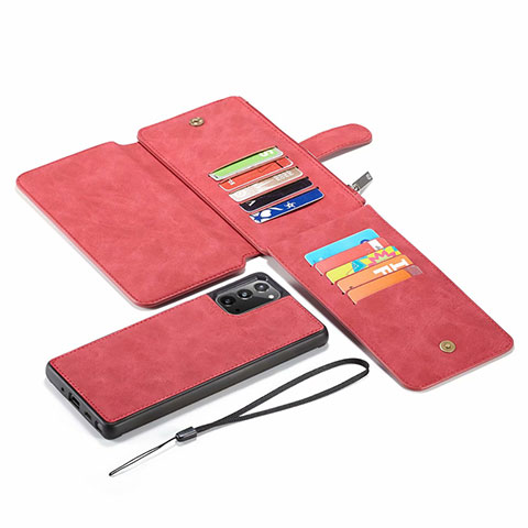 Coque Portefeuille Livre Cuir Etui Clapet N03 pour Samsung Galaxy Note 20 5G Rouge