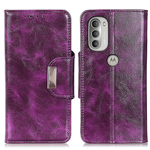Coque Portefeuille Livre Cuir Etui Clapet N04P pour Motorola Moto G51 5G Violet