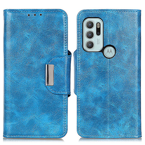 Coque Portefeuille Livre Cuir Etui Clapet N04P pour Motorola Moto G60s Bleu Ciel