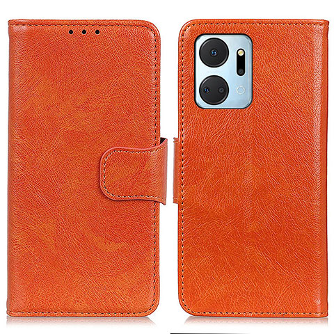 Coque Portefeuille Livre Cuir Etui Clapet N05P pour Huawei Honor X7a Orange