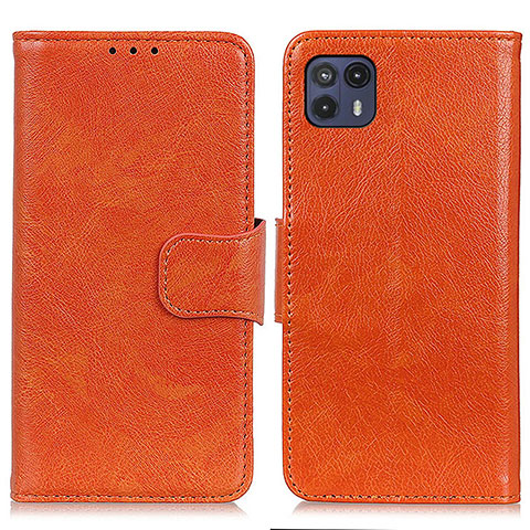 Coque Portefeuille Livre Cuir Etui Clapet N05P pour Motorola Moto G50 5G Orange