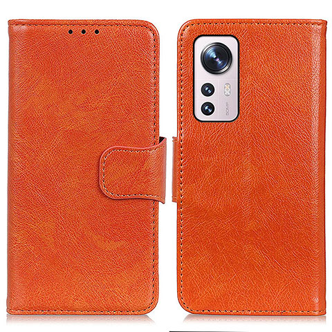 Coque Portefeuille Livre Cuir Etui Clapet N05P pour Xiaomi Mi 12 Pro 5G Orange