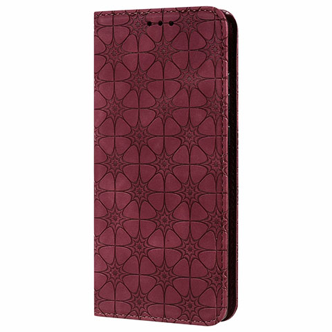 Coque Portefeuille Livre Cuir Etui Clapet N06 pour Samsung Galaxy Note 20 5G Vin Rouge
