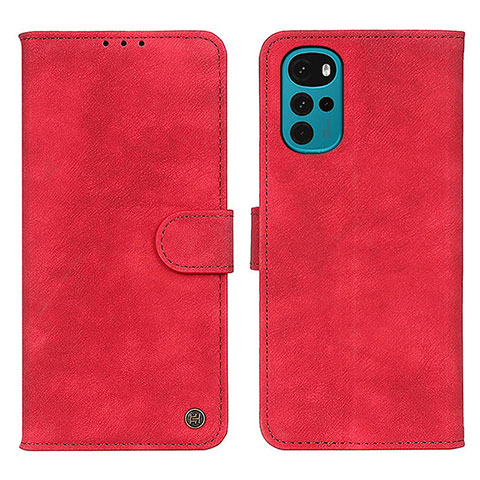 Coque Portefeuille Livre Cuir Etui Clapet N06P pour Motorola Moto G22 Rouge