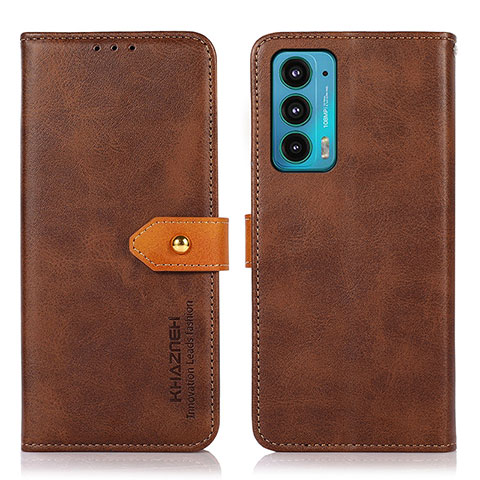 Coque Portefeuille Livre Cuir Etui Clapet N07P pour Motorola Moto Edge 20 5G Marron