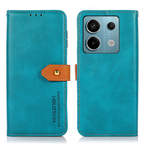 Coque Portefeuille Livre Cuir Etui Clapet N07P pour Xiaomi Redmi Note 13 Pro 5G Cyan