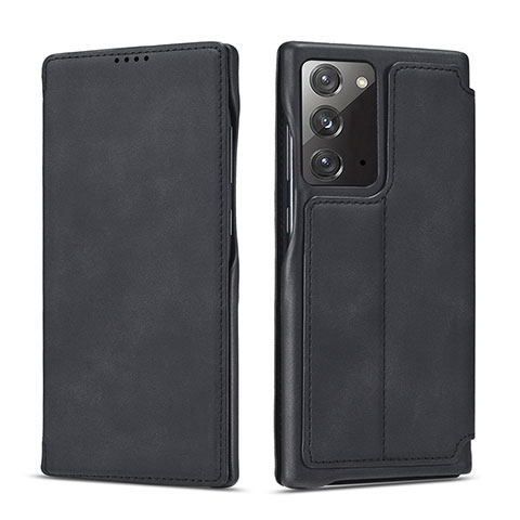 Coque Portefeuille Livre Cuir Etui Clapet N09 pour Samsung Galaxy Note 20 5G Noir