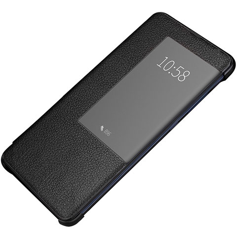 Coque Portefeuille Livre Cuir Etui Clapet P01 pour Huawei Mate 20 Pro Noir