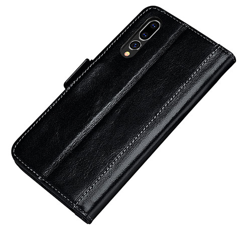 Coque Portefeuille Livre Cuir Etui Clapet P01 pour Huawei P20 Pro Noir