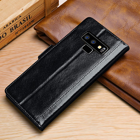 Coque Portefeuille Livre Cuir Etui Clapet P01 pour Samsung Galaxy Note 9 Noir