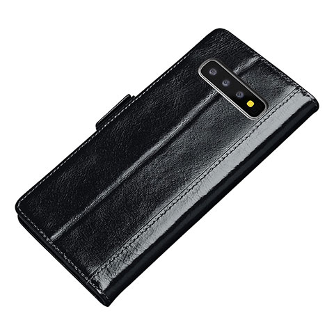 Coque Portefeuille Livre Cuir Etui Clapet P01 pour Samsung Galaxy S10 Noir