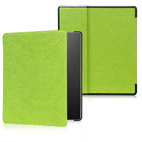 Coque Portefeuille Livre Cuir Etui Clapet pour Amazon Kindle Oasis 7 inch Vert