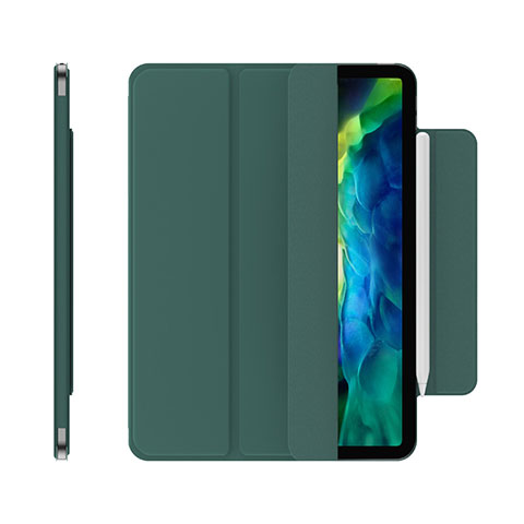 Coque Portefeuille Livre Cuir Etui Clapet pour Apple iPad Pro 11 (2020) Vert