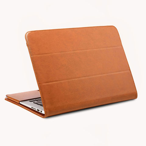 Coque Portefeuille Livre Cuir Etui Clapet pour Apple MacBook Air 13 pouces ( 2020) Marron