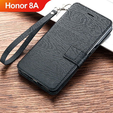 Coque Portefeuille Livre Cuir Etui Clapet pour Huawei Honor 8A Noir