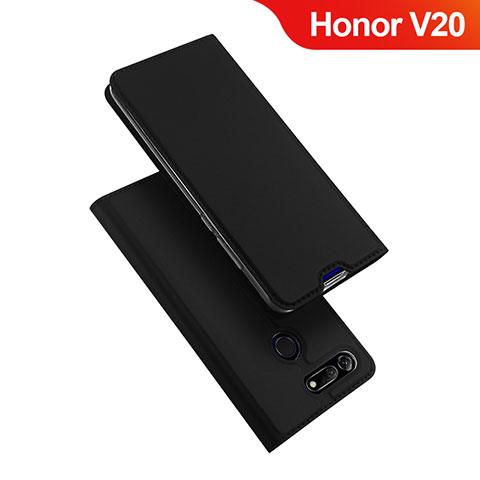 Coque Portefeuille Livre Cuir Etui Clapet pour Huawei Honor V20 Noir